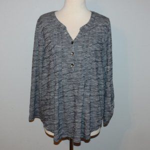 CJ Banks 1X Adjustable Sleeves Shirt Top